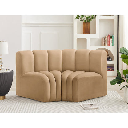 Arc Camel Velvet Modular Sofa