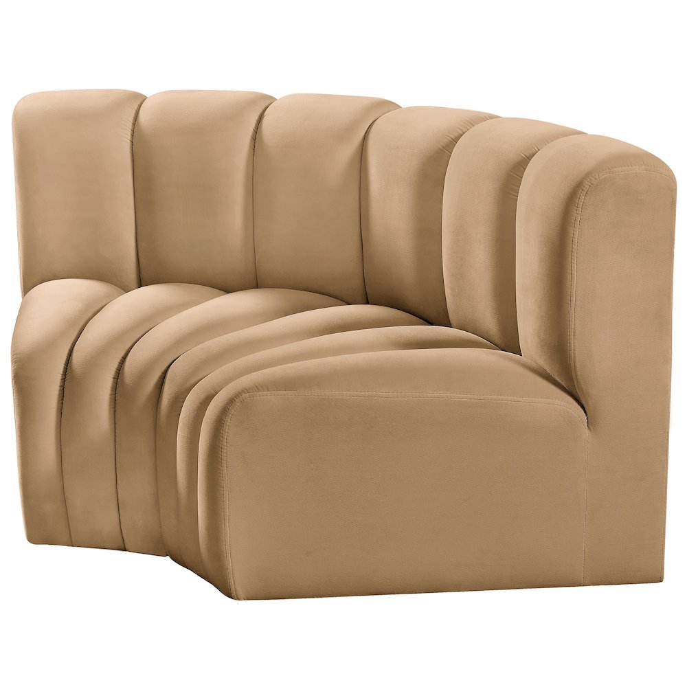 Arc Camel Velvet Modular Sofa