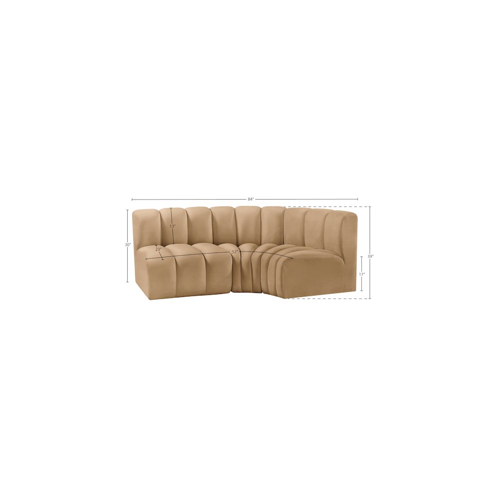 Arc Camel Velvet Modular Sofa