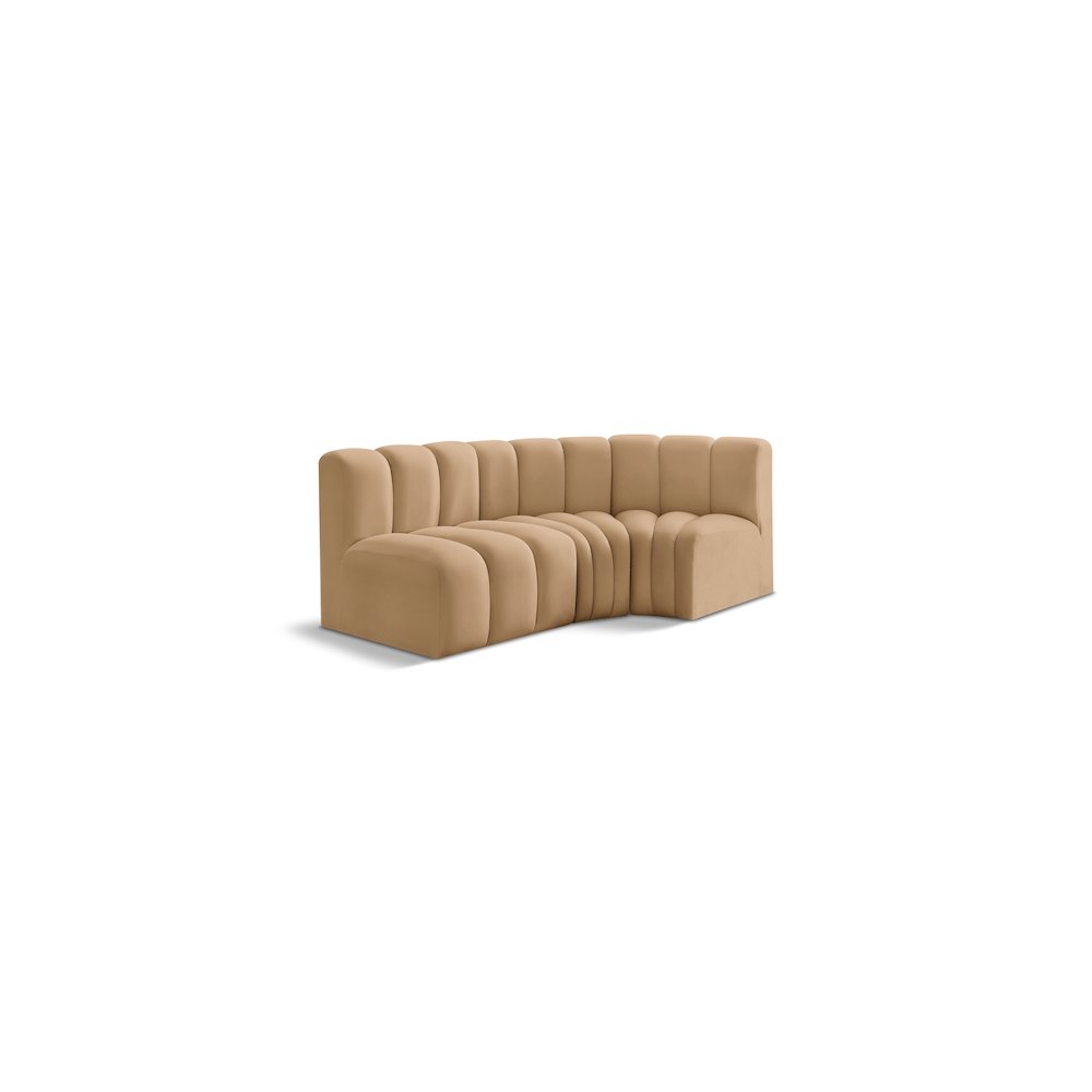 Arc Camel Velvet Modular Sofa