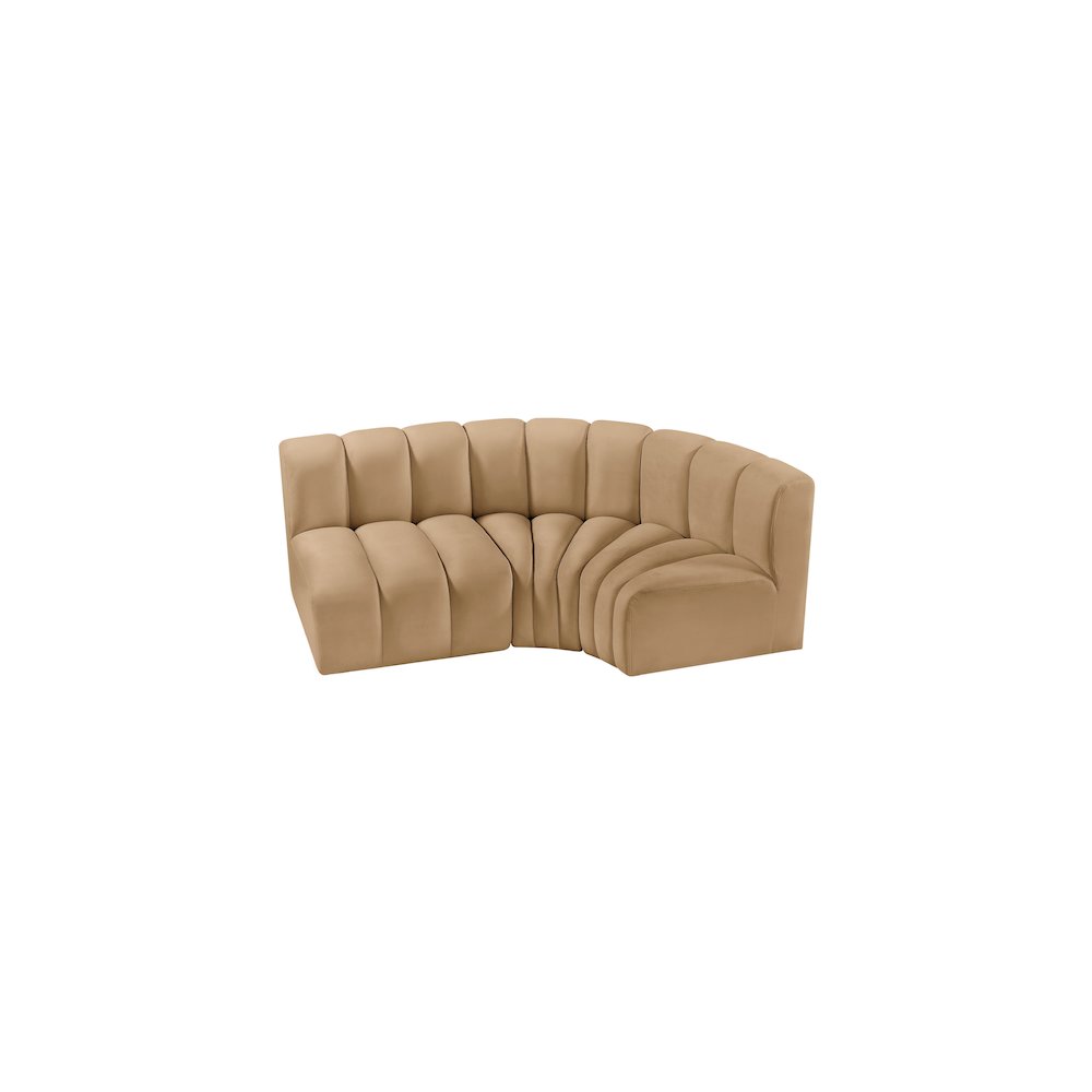 Arc Camel Velvet Modular Sofa