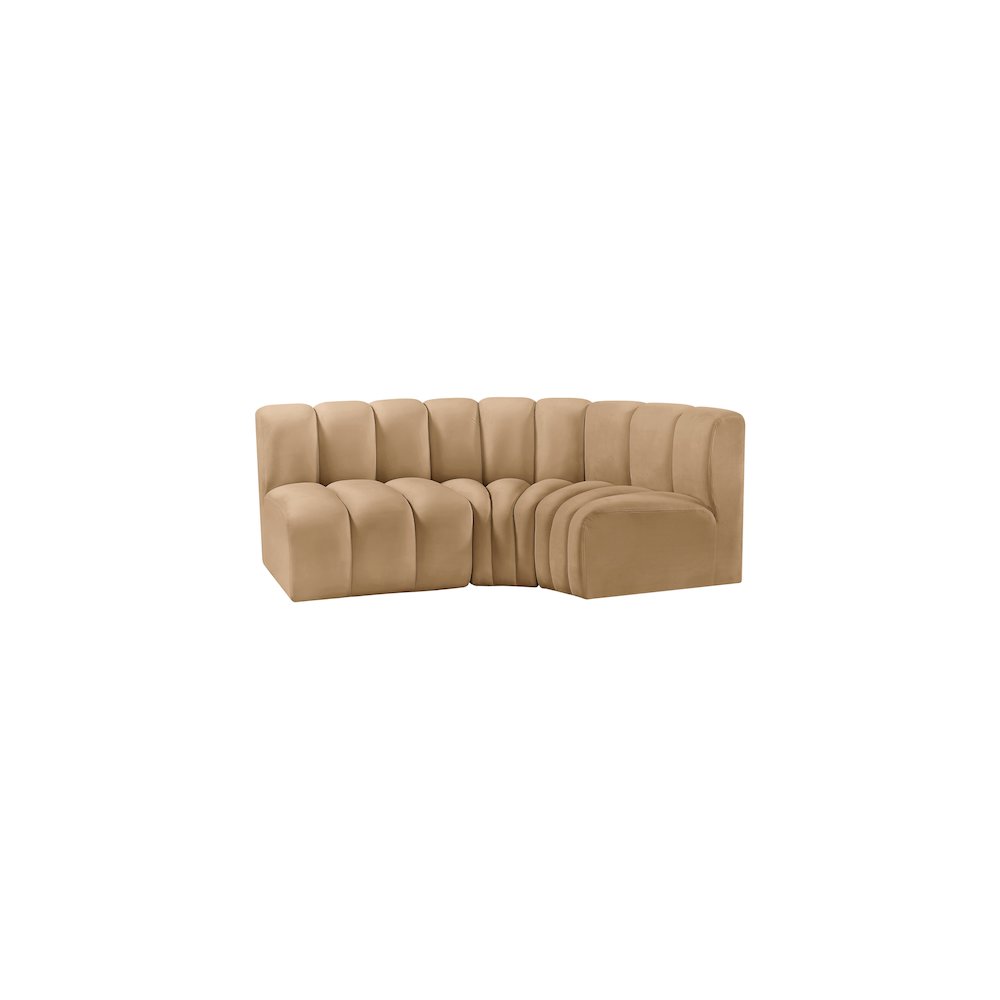 Arc Camel Velvet Modular Sofa