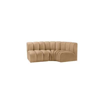 Arc Camel Velvet Modular Sofa