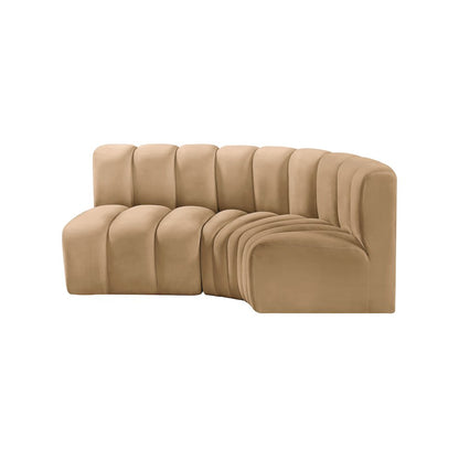 Arc Camel Velvet Modular Sofa