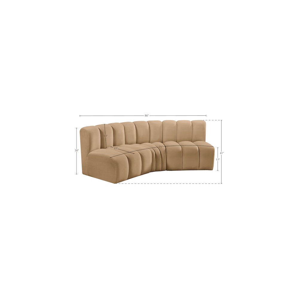 Arc Camel Velvet Modular Sofa