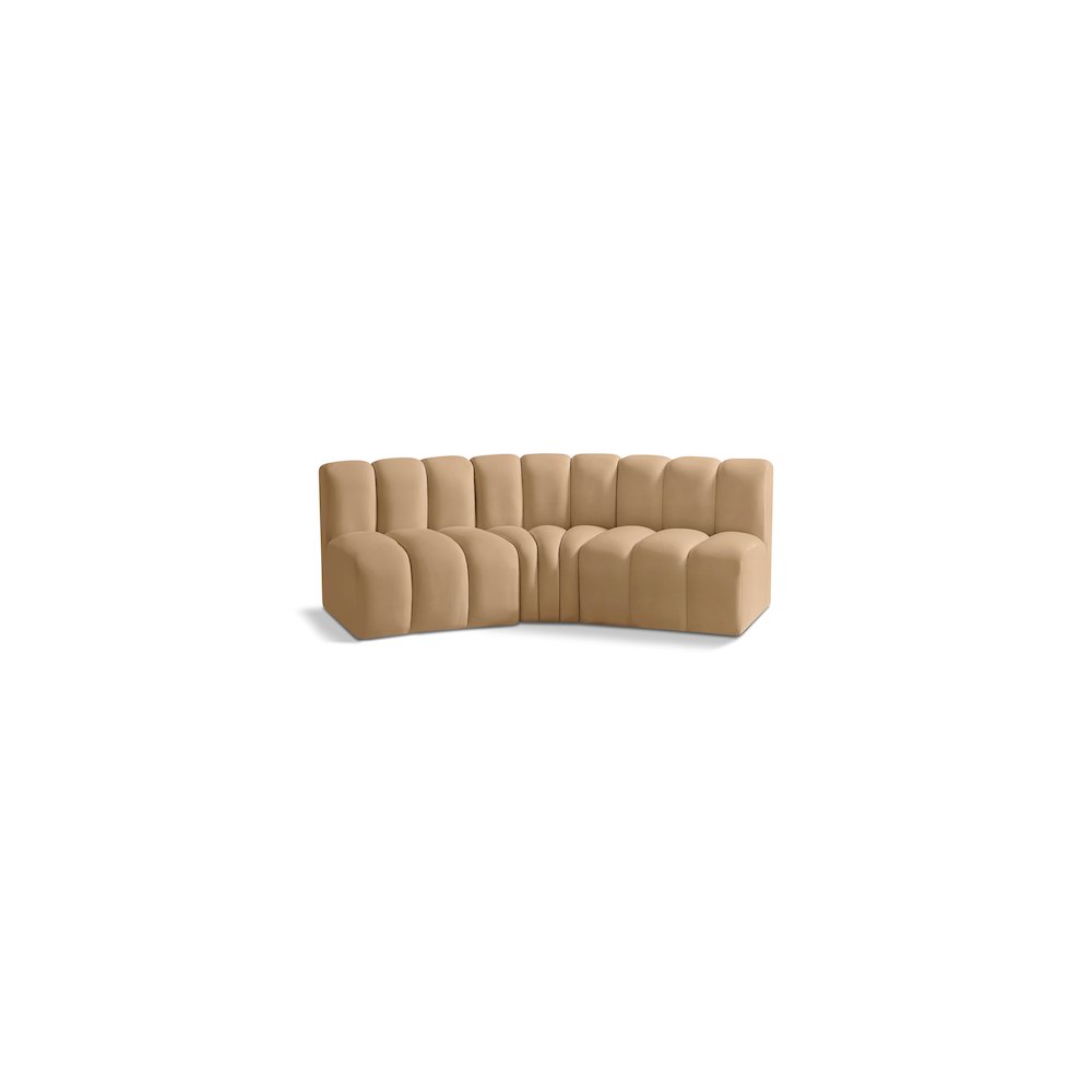 Arc Camel Velvet Modular Sofa
