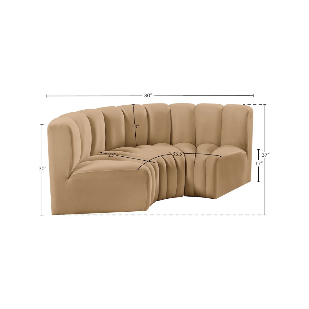 Arc Camel Velvet Modular Sofa