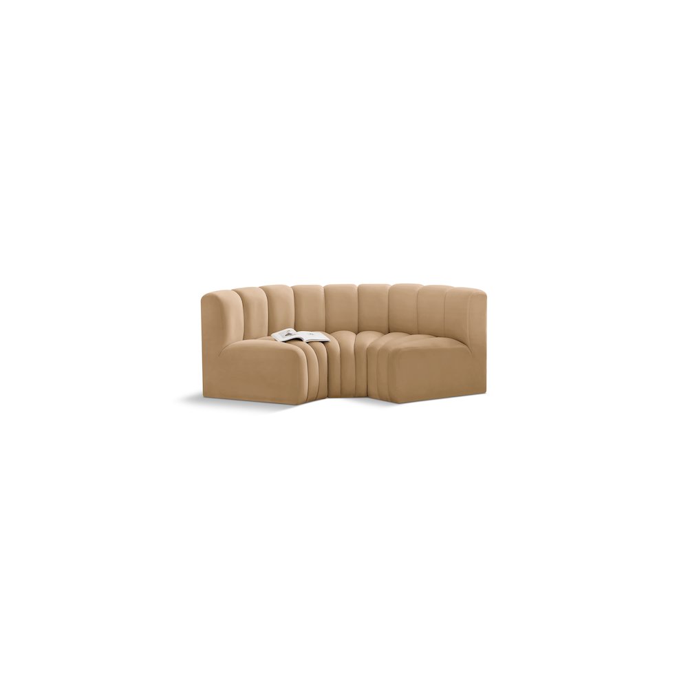 Arc Camel Velvet Modular Sofa