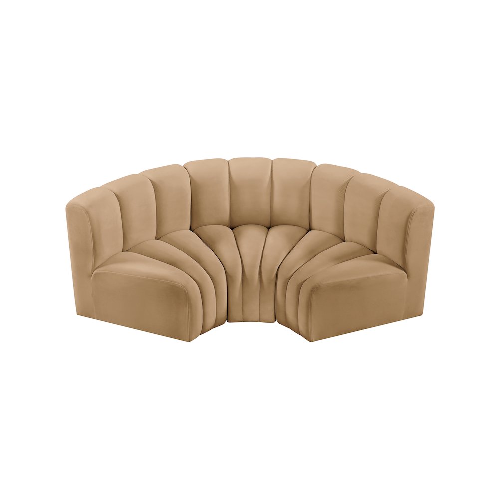 Arc Camel Velvet Modular Sofa
