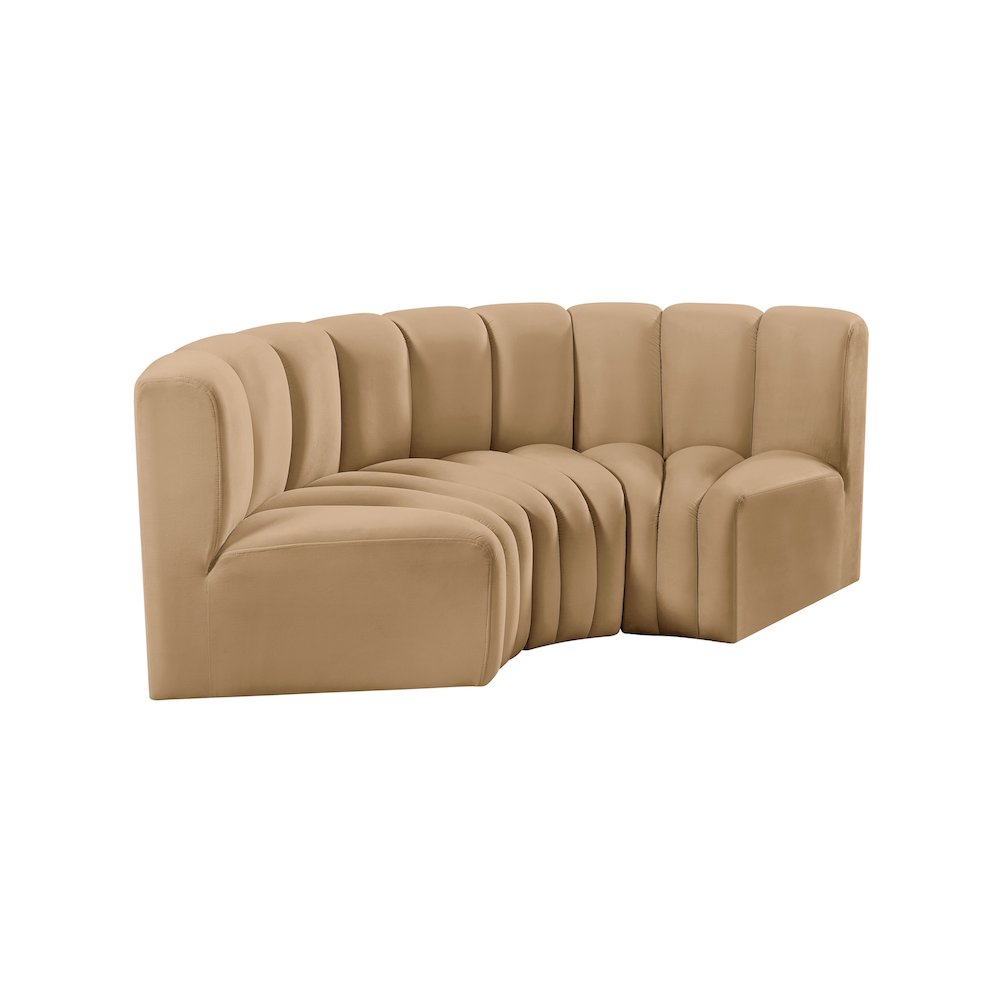 Arc Camel Velvet Modular Sofa