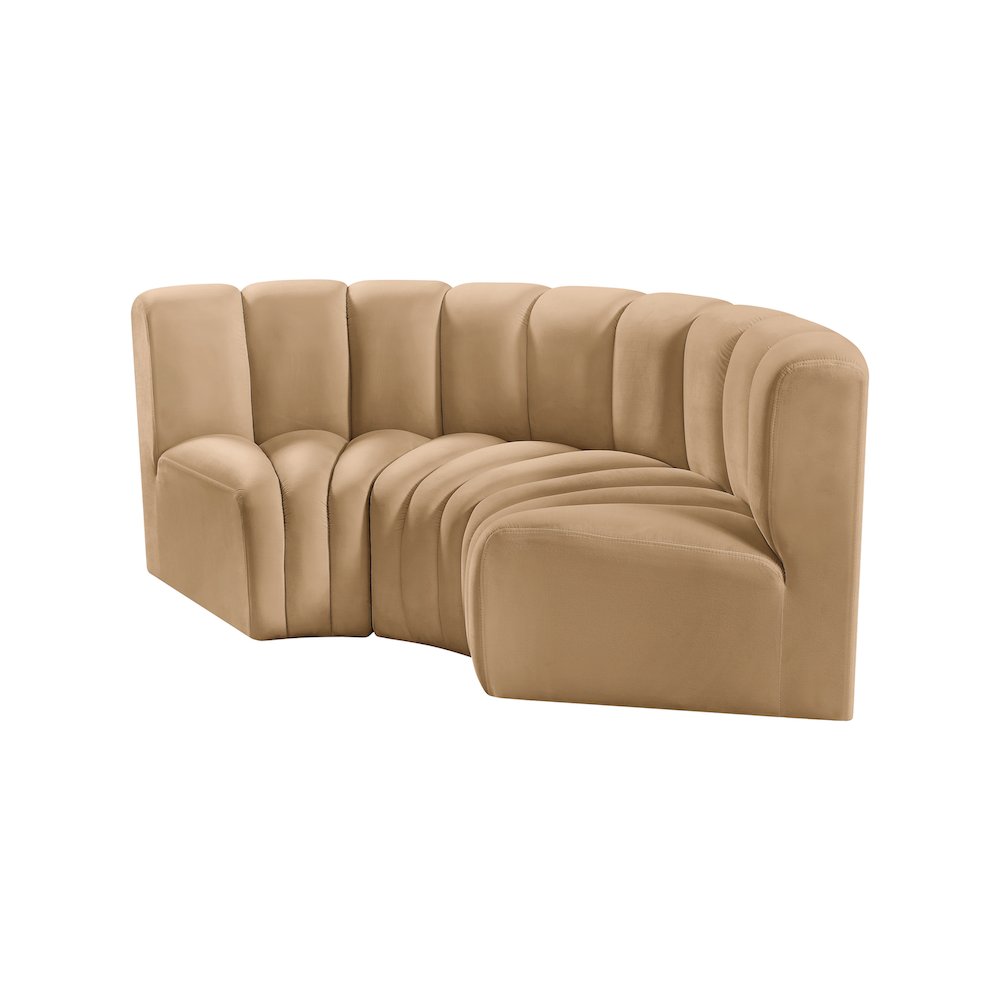 Arc Camel Velvet Modular Sofa