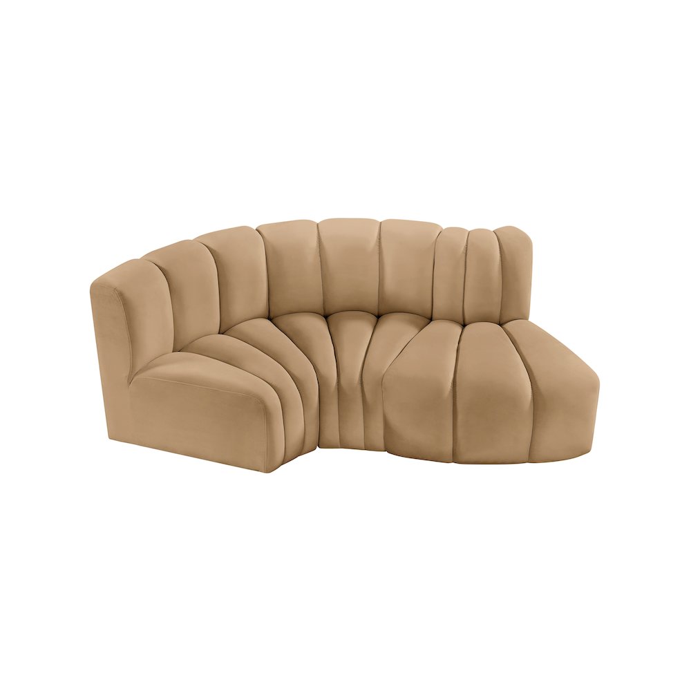 Arc Camel Velvet Modular Sofa