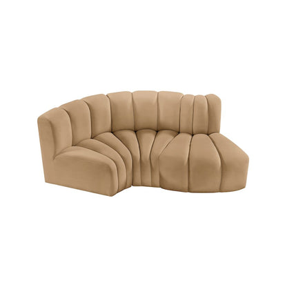 Arc Camel Velvet Modular Sofa