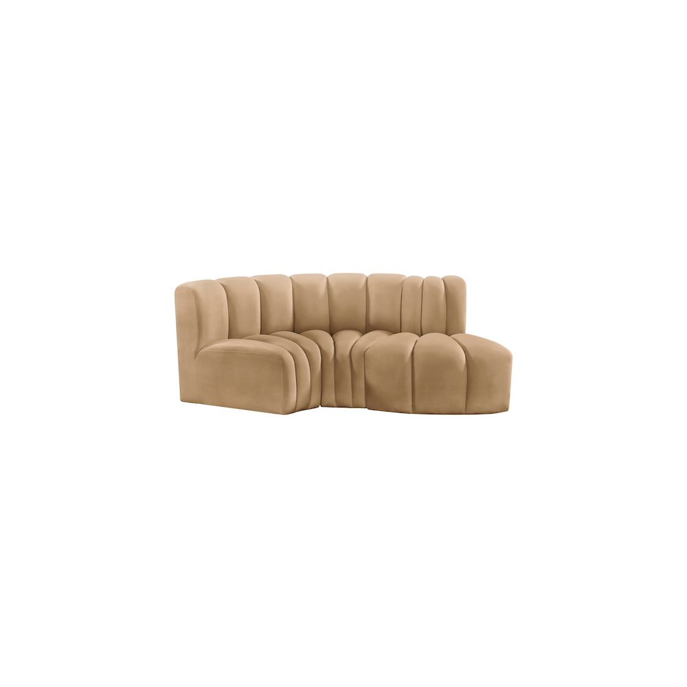 Arc Camel Velvet Modular Sofa
