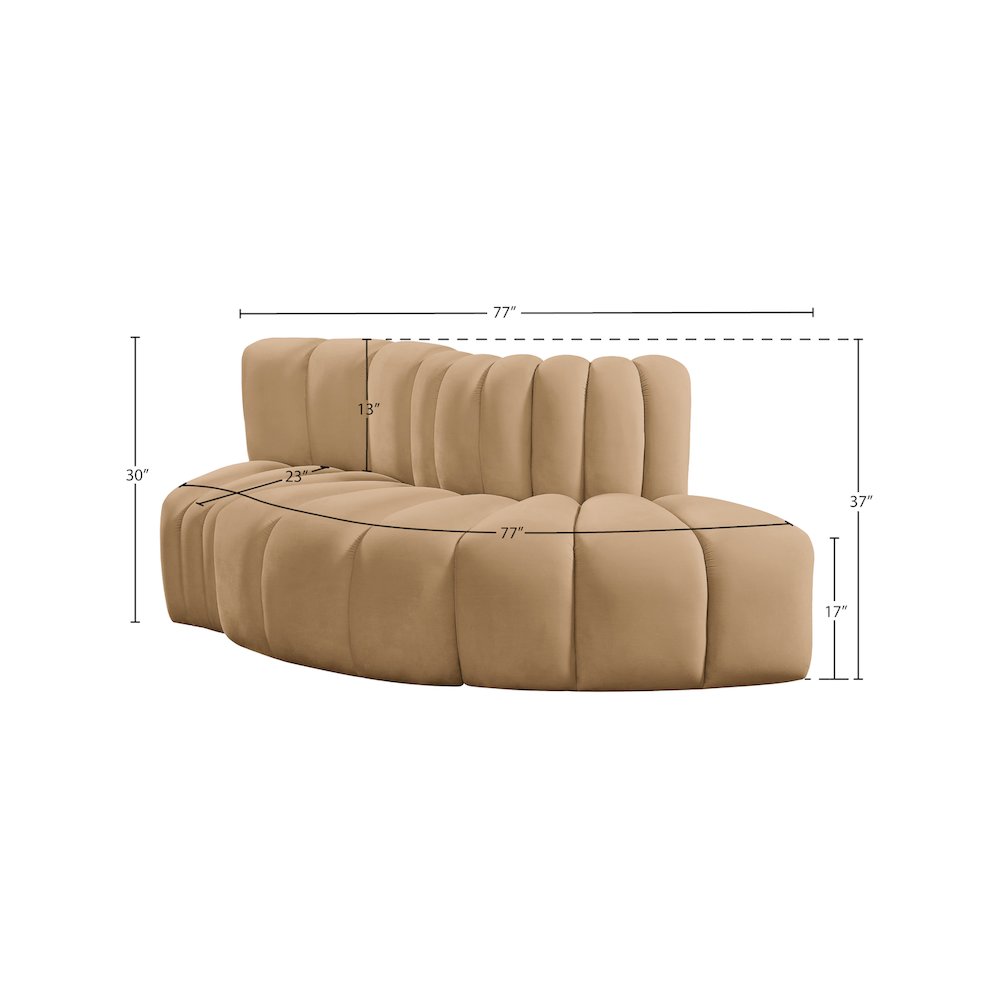 Arc Camel Velvet Modular Sofa