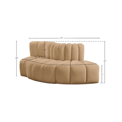 Arc Camel Velvet Modular Sofa