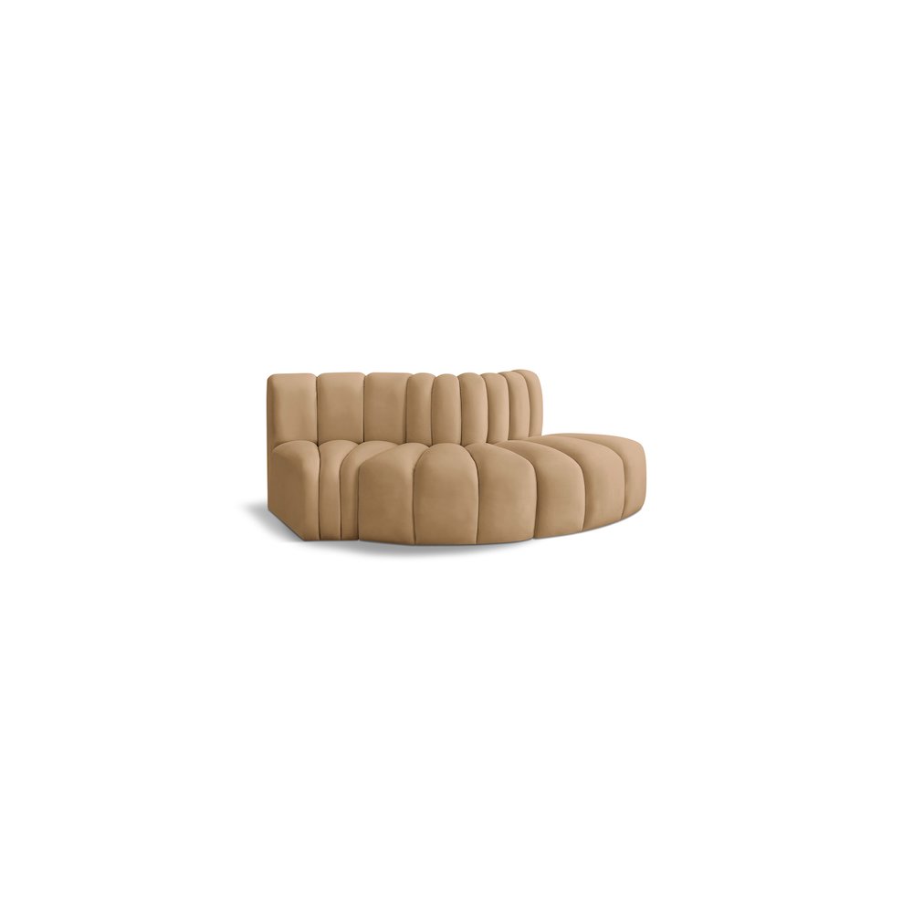 Arc Camel Velvet Modular Sofa