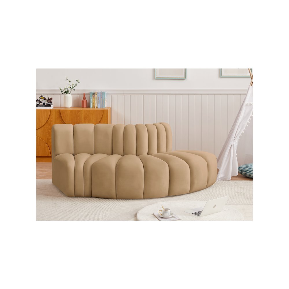 Arc Camel Velvet Modular Sofa