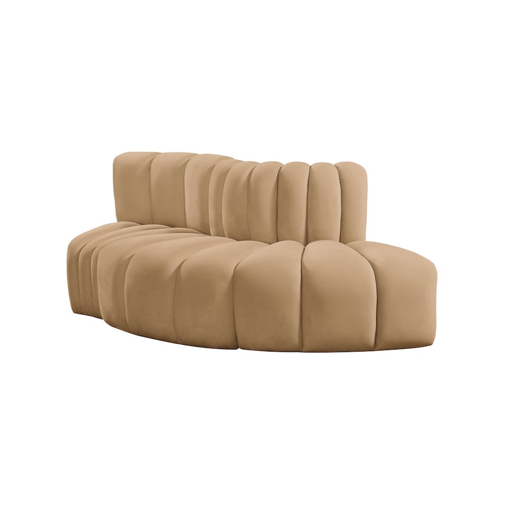 Arc Camel Velvet Modular Sofa
