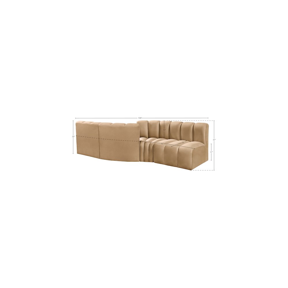 Arc Camel Velvet Modular Sofa