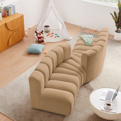 Arc Camel Velvet Modular Sofa