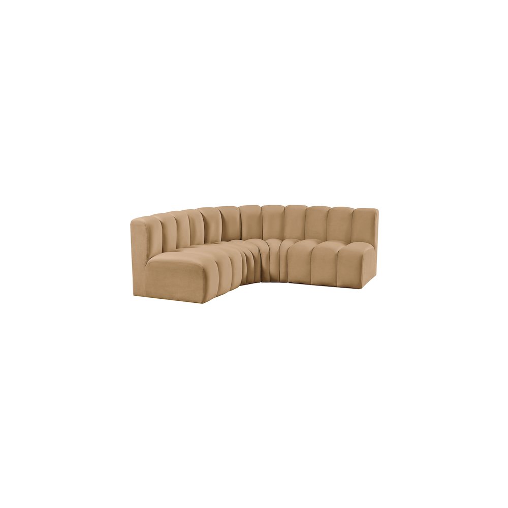 Arc Camel Velvet Modular Sofa