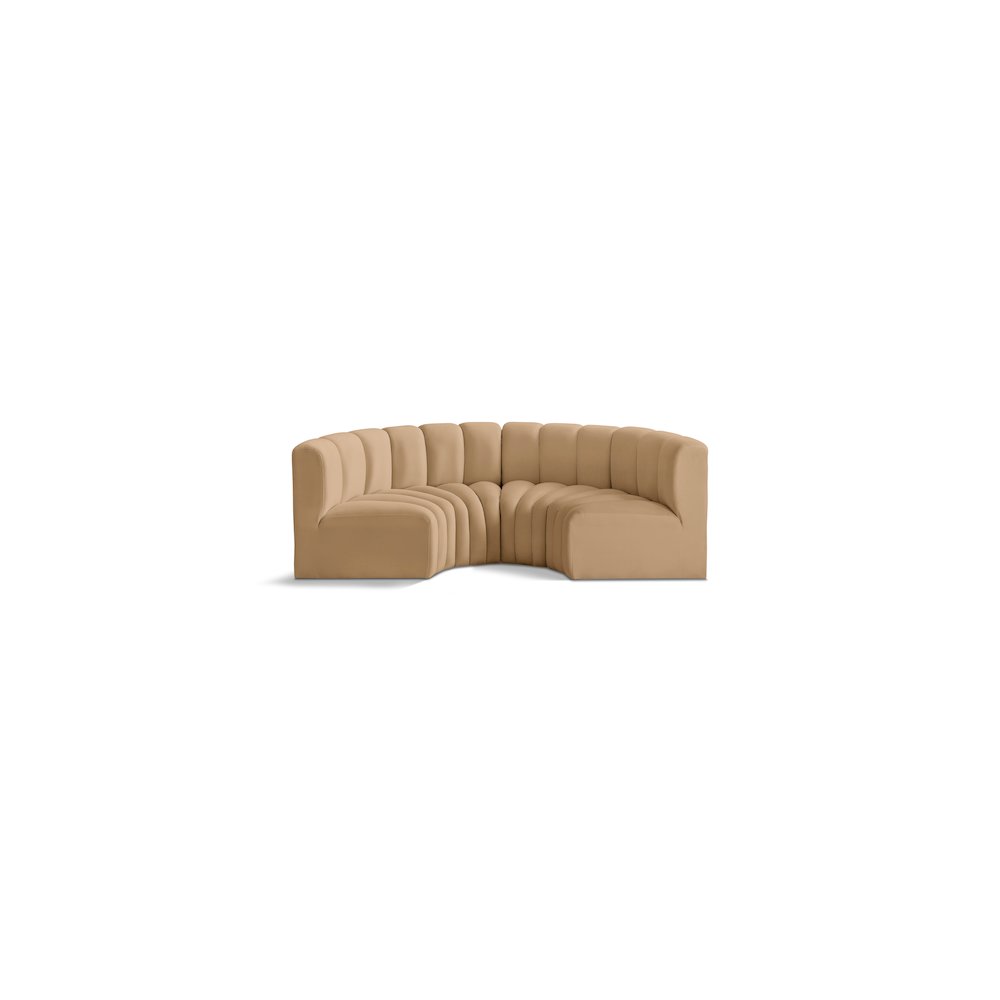 Arc Camel Velvet Modular Sofa