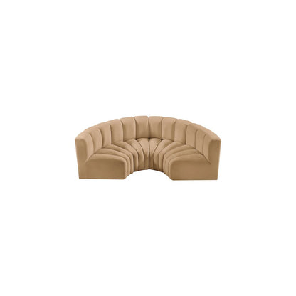 Arc Camel Velvet Modular Sofa