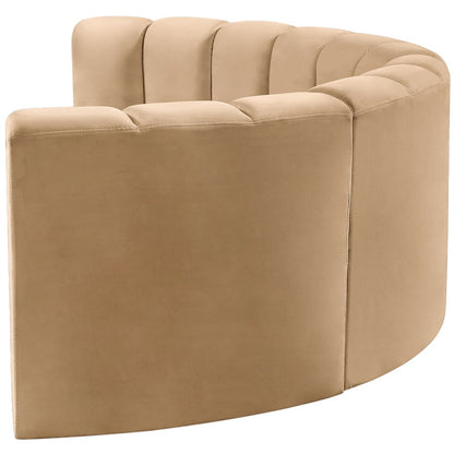 Arc Camel Velvet Modular Sofa