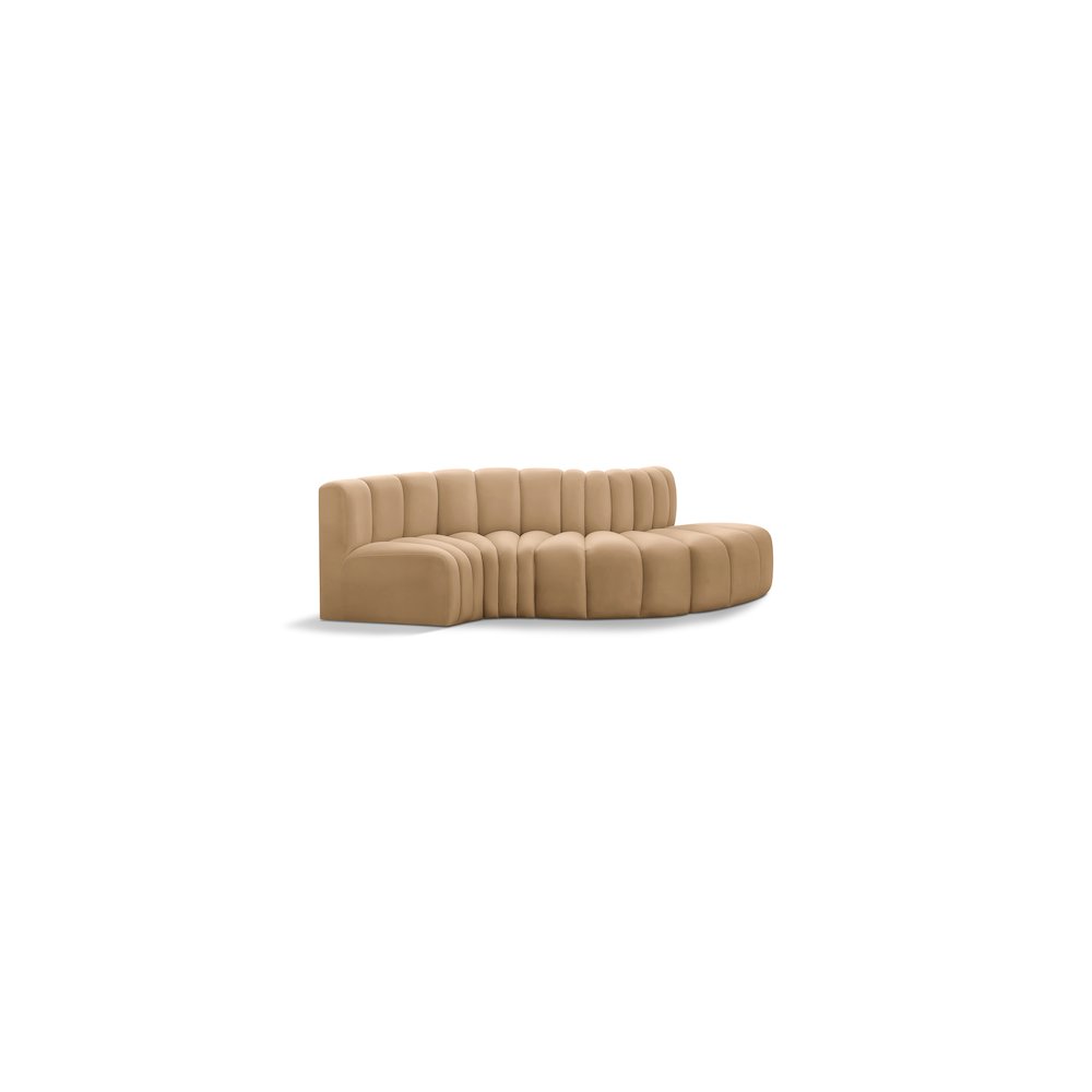 Arc Camel Velvet Modular Sofa