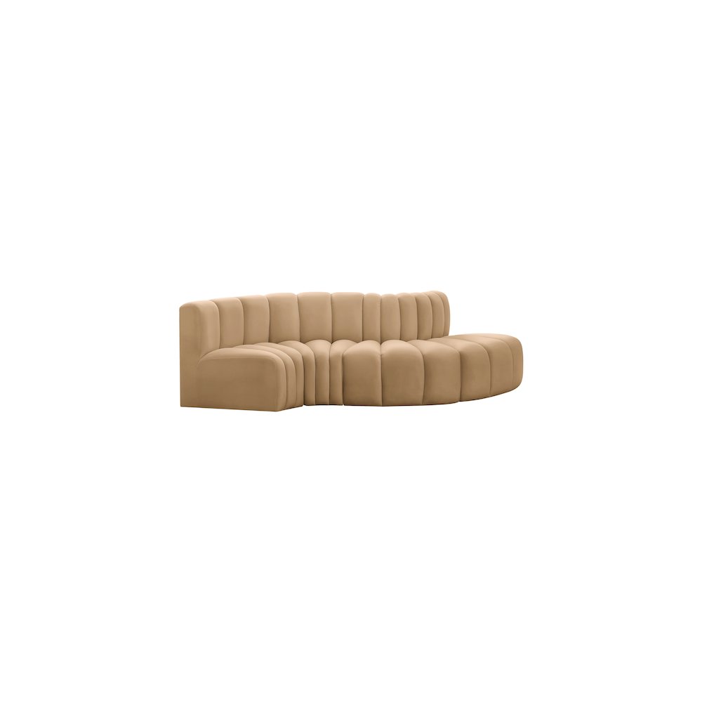 Arc Camel Velvet Modular Sofa
