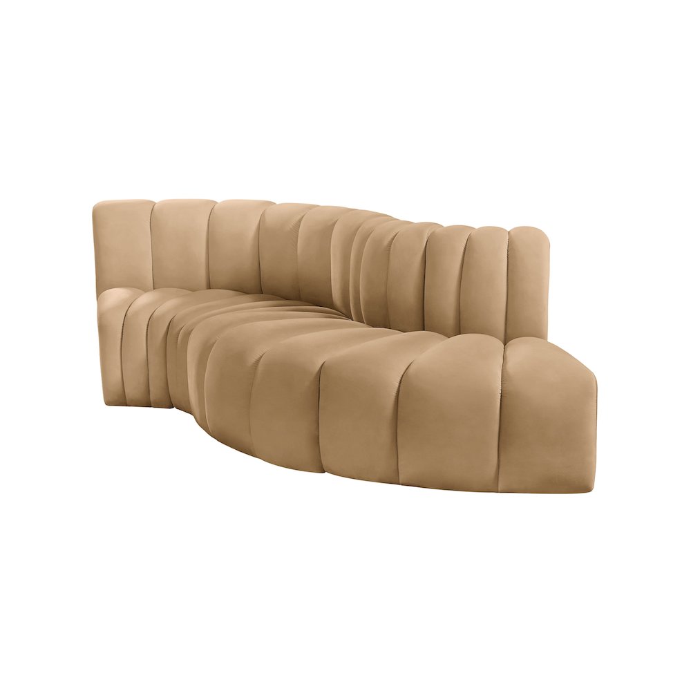 Arc Camel Velvet Modular Sofa