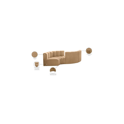 Arc Camel Velvet Modular Sofa