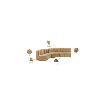 Arc Camel Velvet Modular Sofa