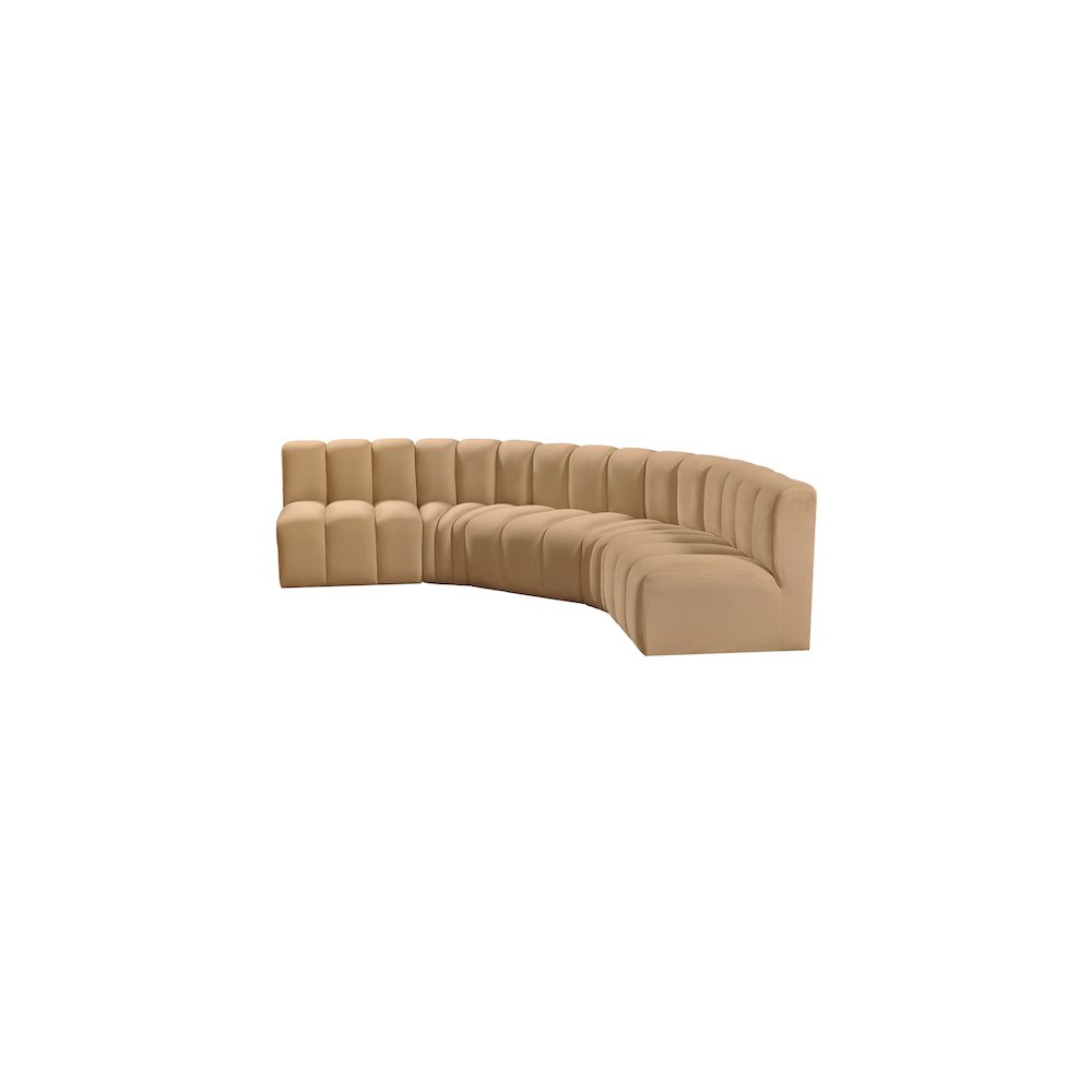 Arc Camel Velvet Modular Sofa