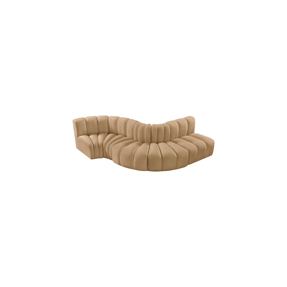 Arc Camel Velvet Modular Sofa