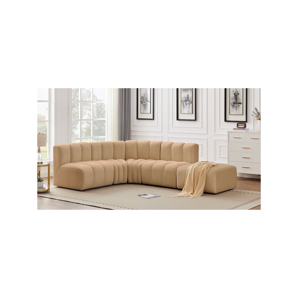 Arc Camel Velvet Modular Sofa