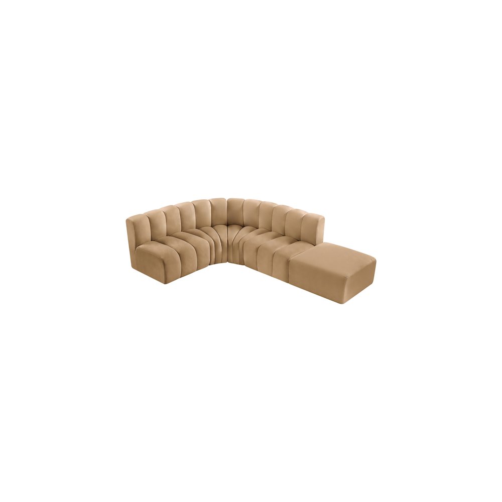 Arc Camel Velvet Modular Sofa