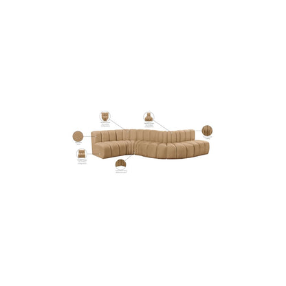Arc Camel Velvet Modular Sofa