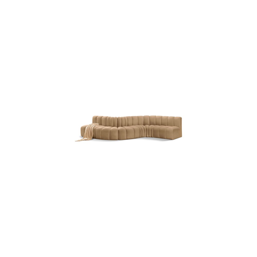 Arc Camel Velvet Modular Sofa