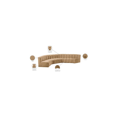 Arc Camel Velvet Modular Sofa