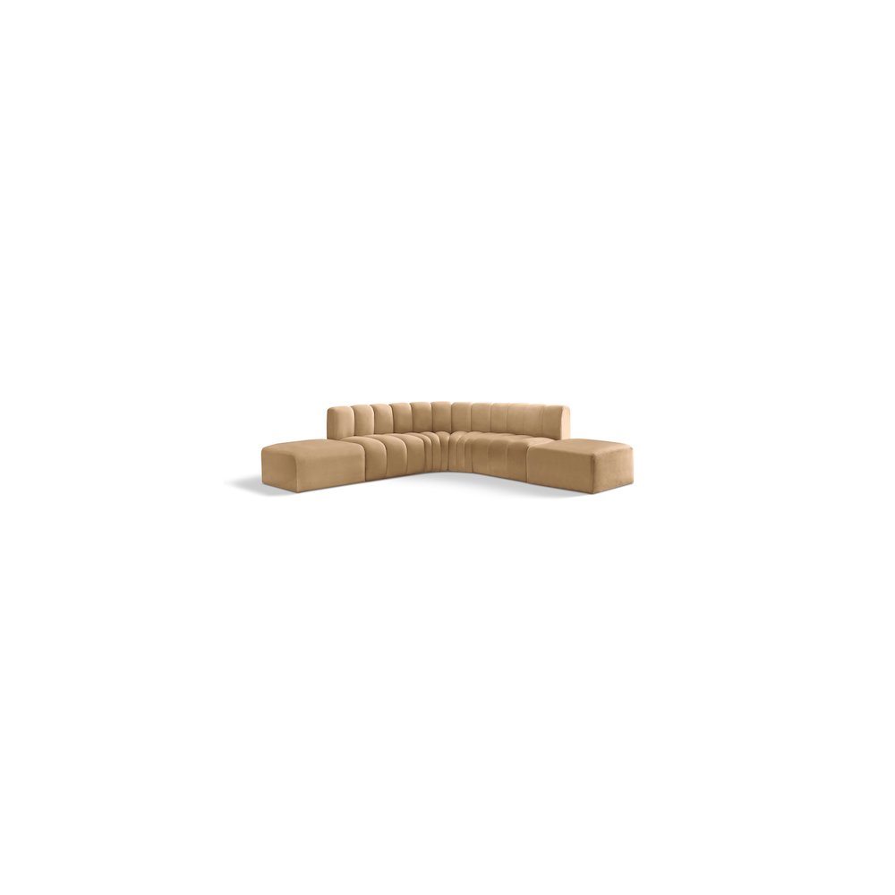 Arc Camel Velvet Modular Sofa