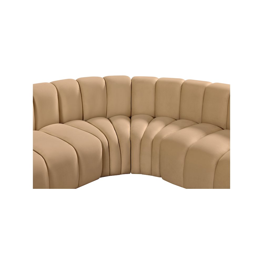Arc Camel Velvet Modular Sofa