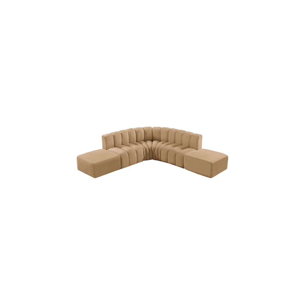 Arc Camel Velvet Modular Sofa