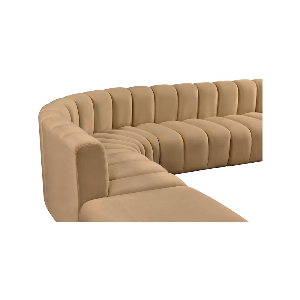 Arc Camel Velvet Modular Sofa