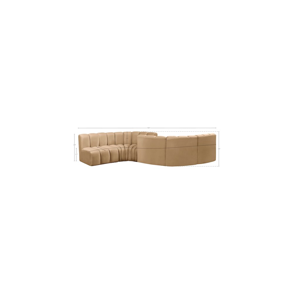 Arc Camel Velvet Modular Sofa