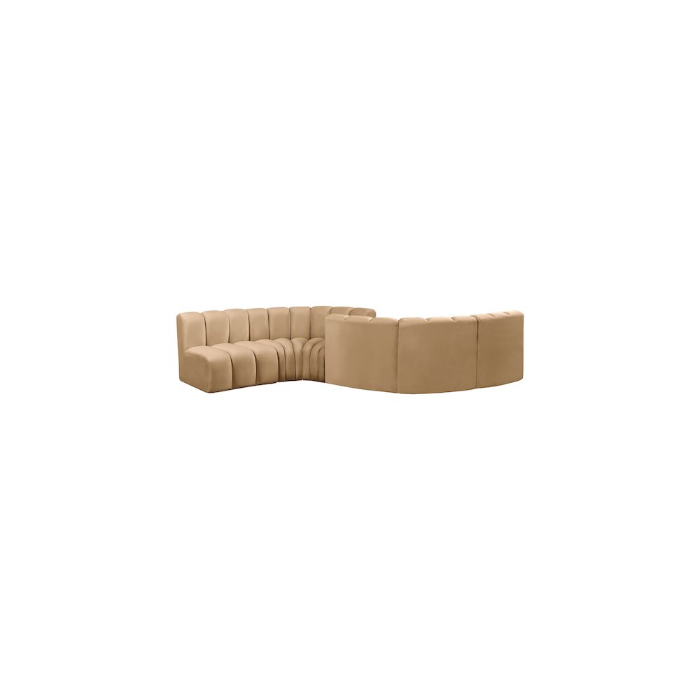 Arc Camel Velvet Modular Sofa