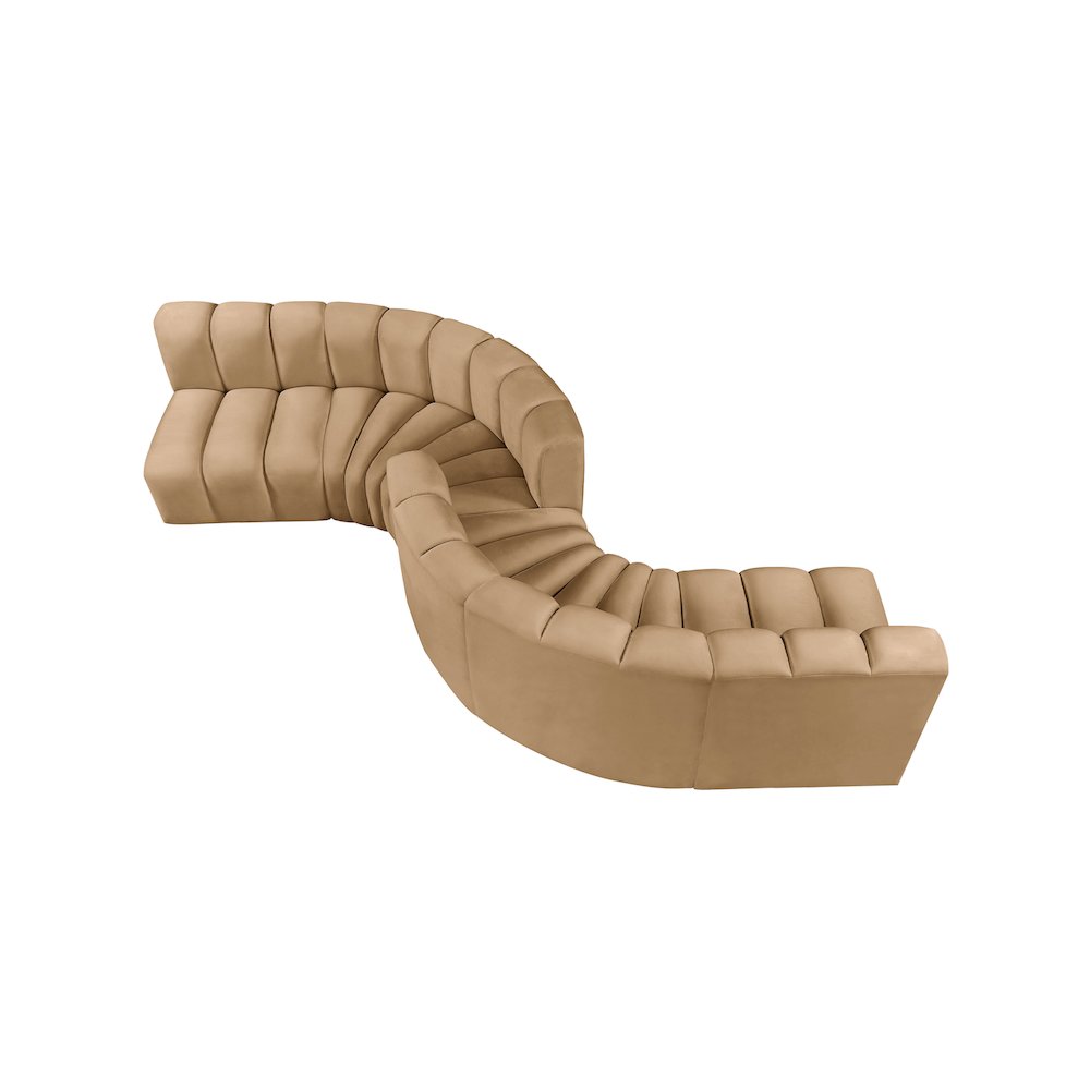Arc Camel Velvet Modular Sofa