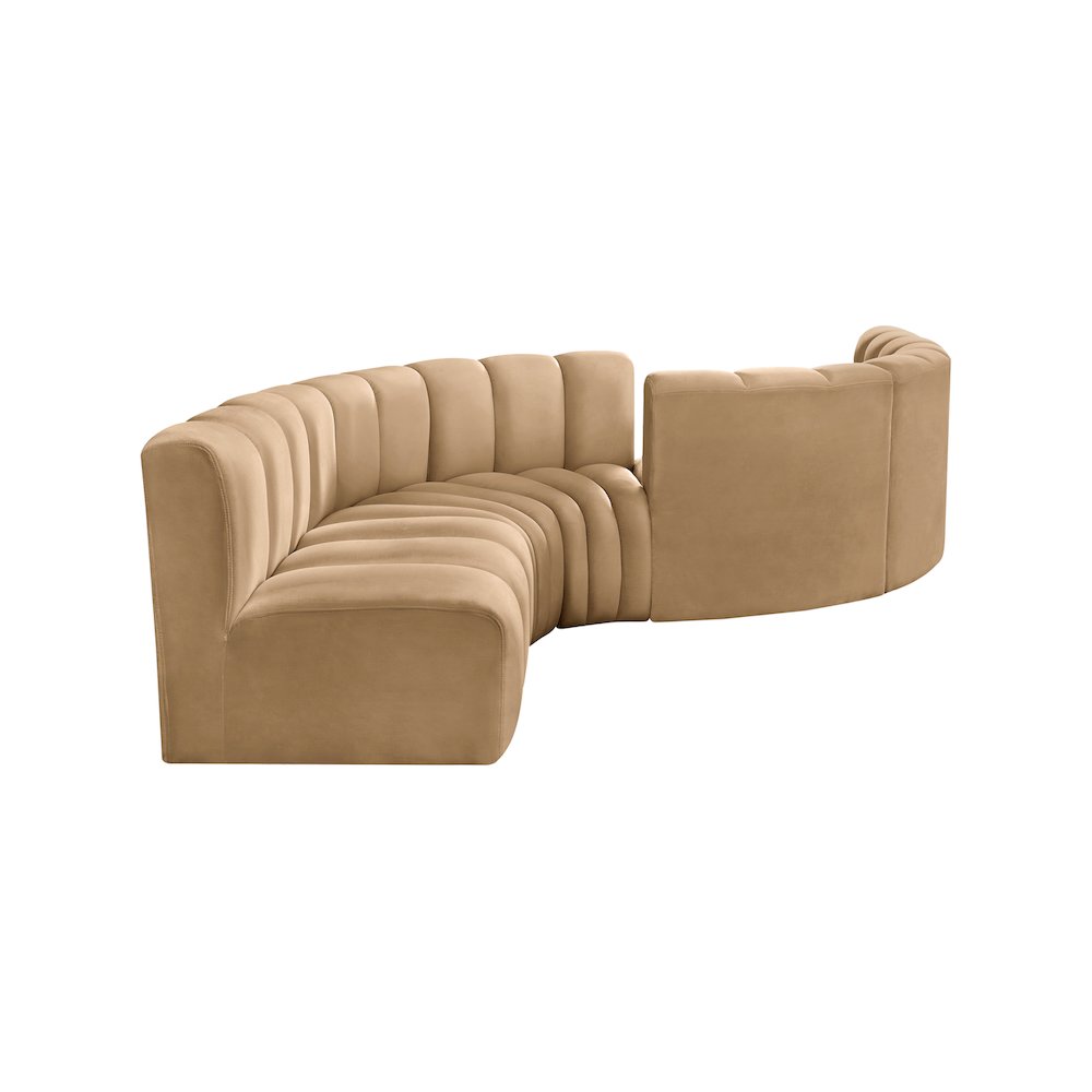 Arc Camel Velvet Modular Sofa