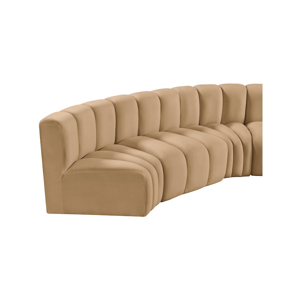 Arc Camel Velvet Modular Sofa